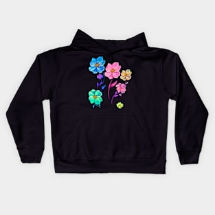 Flowers colorful pastel colourful spring time flower aesthetic for Nature lovers and Gardeners Kids Hoodie